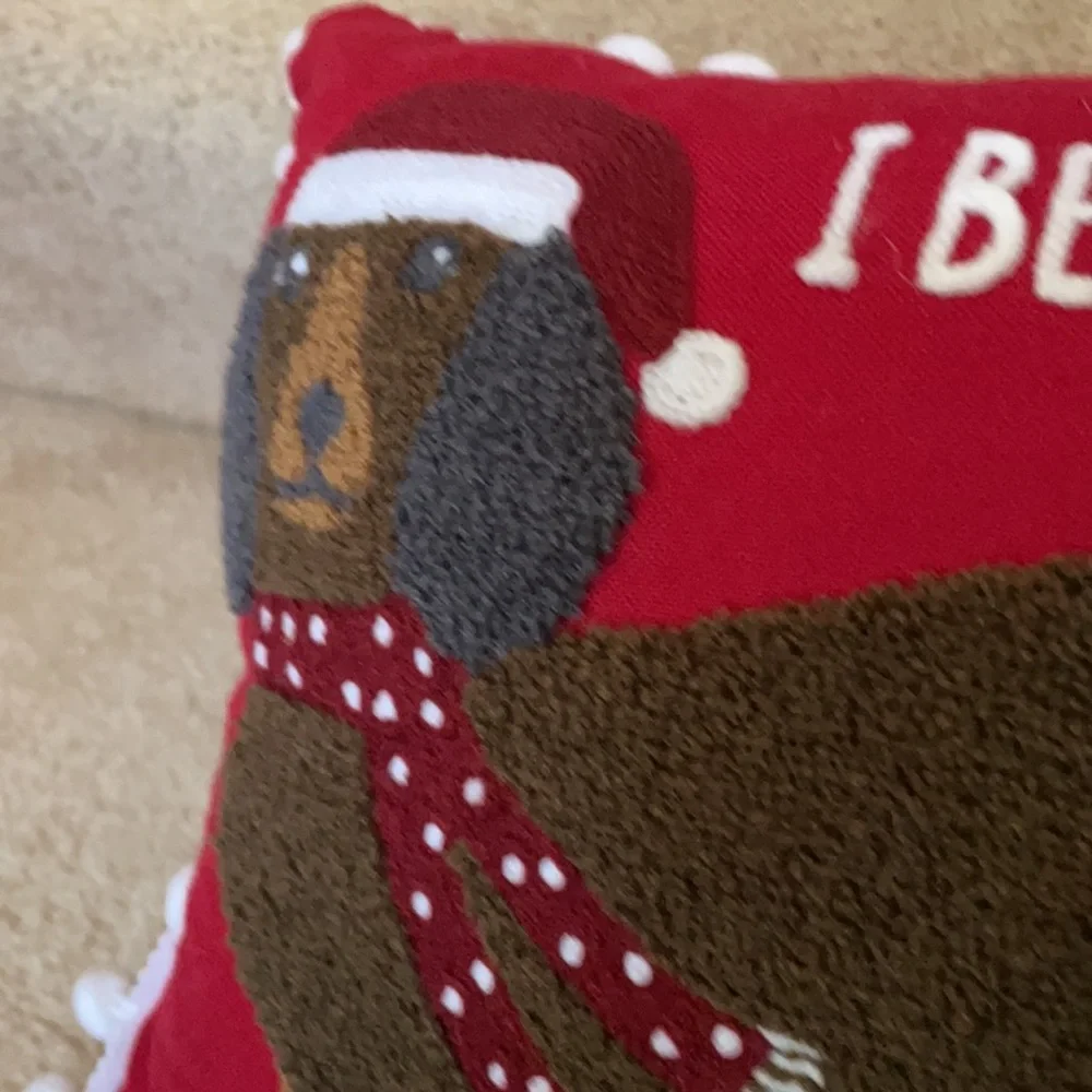 Holiday dachshund pillow